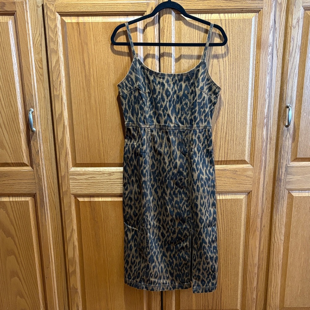 Steve Madden Brown Leopard Print Midi Dress
